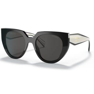 NEW PRADA PR14WS 09Q5S0 WOMEN'S SUNGLASSES BLACK PRADA SPR 14W